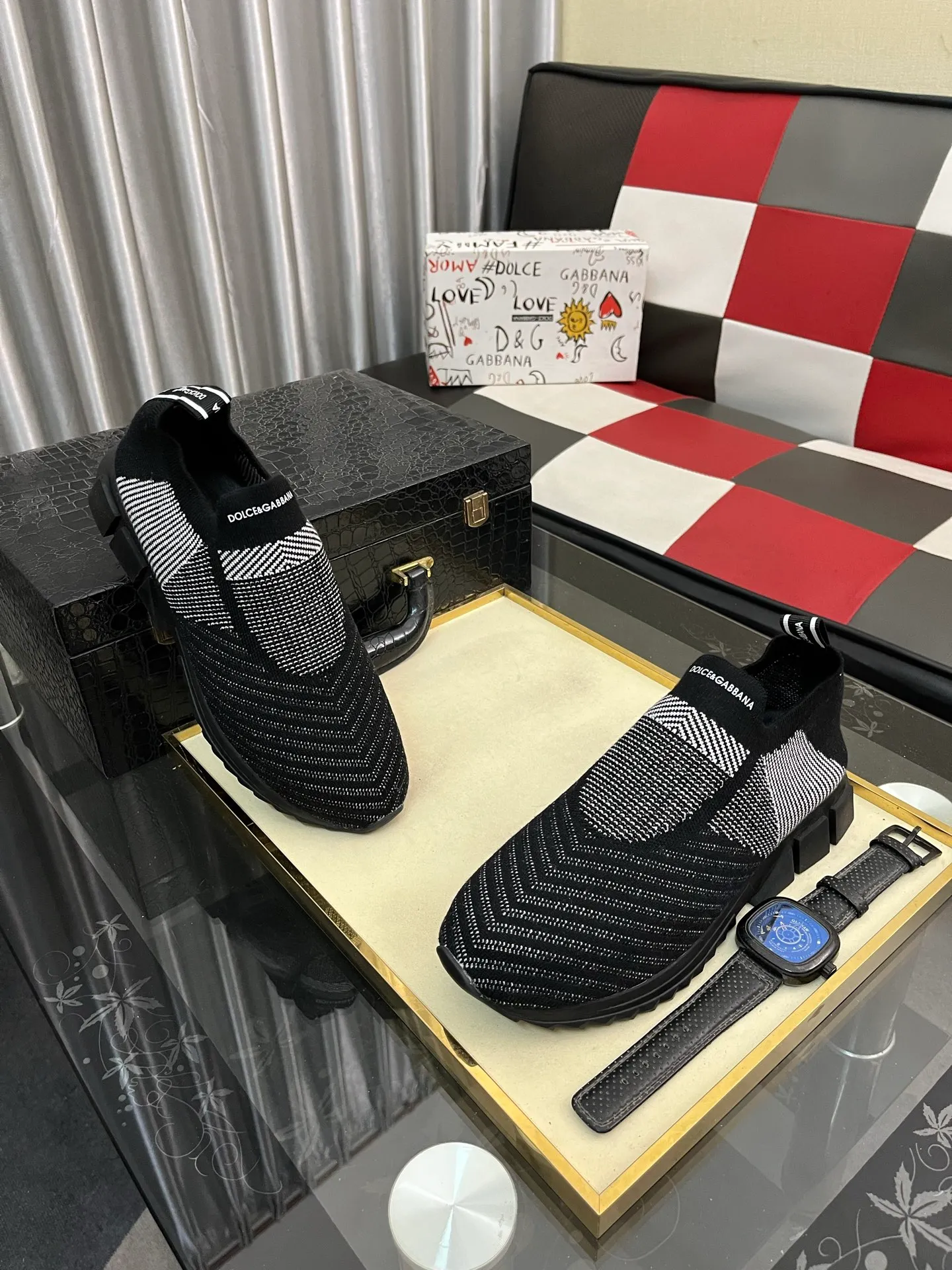 Men's men's shoes💰340⌚️⌚️【DG～】men's casual shoes 2022z cabinet simultaneous sale 🔶🔷🔜The upper is made of cowhide spliced fabric ➕Mesh lining, which is comfortable and breathable. The sole is: the original comfortable and wear-resistant outsole, ⚠️The real thing📱Photographed🎬The real thing is better📢📢📢Size: 35-46